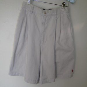 VTG Ralph Lauren Polo Pleated Bermuda Shorts Khaki